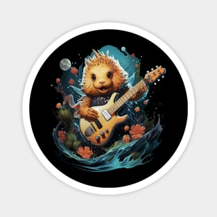 Puffer Fish Playing Guitar Magnet